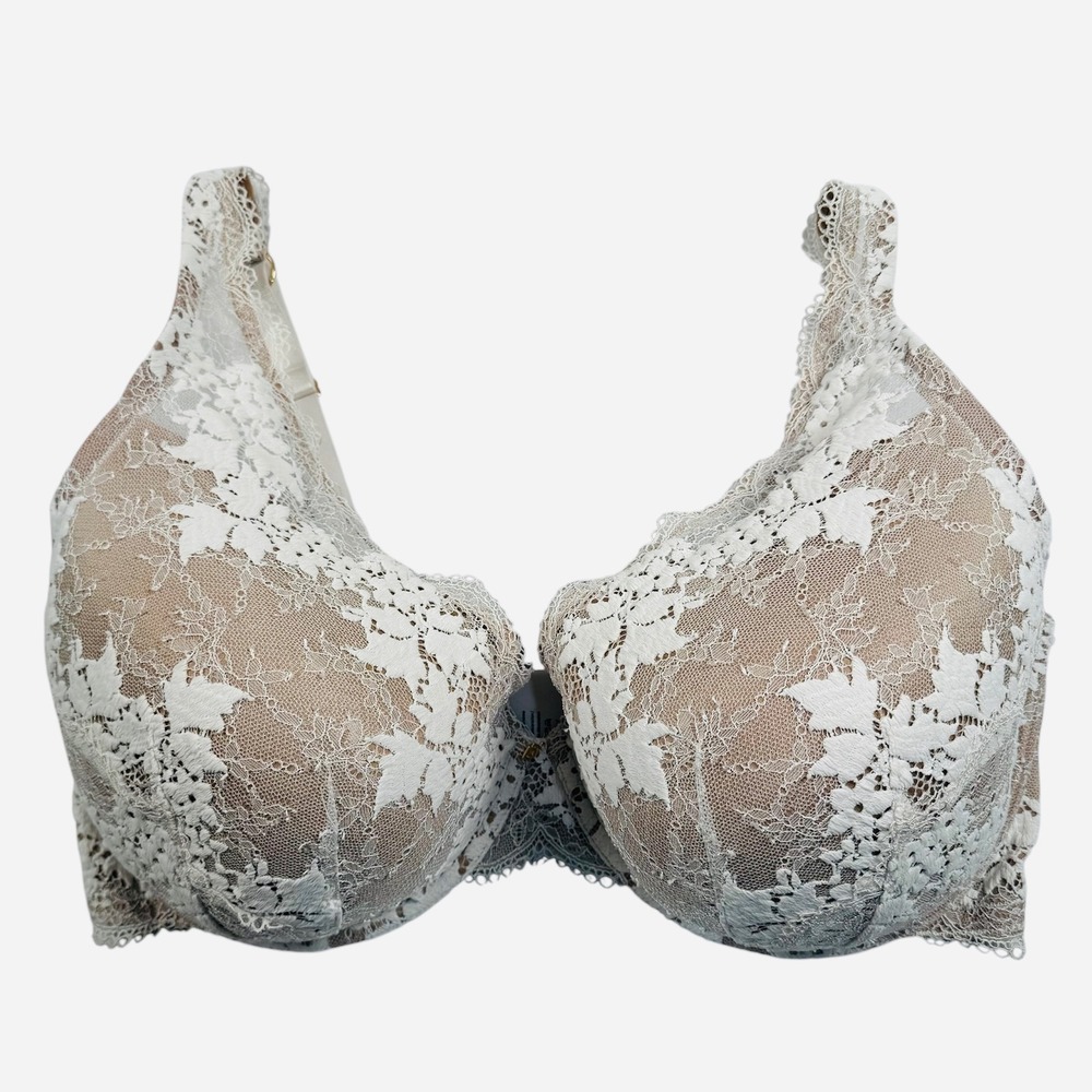 ThirdLove 24/7 Lace Contour Bra Womens 38H White Taupe Floral Underwire Full Cup